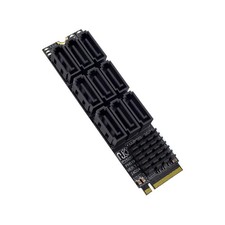 M2 NVMe M Key to 9 SATA Ports 6Gbps Expansion Card for Network Storage HDD SSD picture