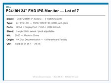 Dell P2219H 22in FHD IPS LED Monitor 1920x1080 HDMI VGA DP VA Gov Surplus picture
