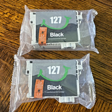 127 Black Ink Cartridges / Lot of 2 Unused & Still in Package - Uniwork picture
