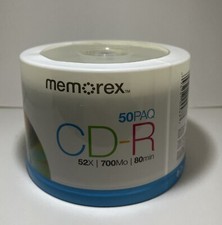 FACTORY SEALED Memorex CD-R 52x 700MB 80Minute Package of 50 CDs Discs picture