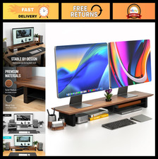 Solid Wood Dual Monitor Stand Riser - 42