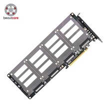 NEW U.2 SSD to PCIe X16 Adapter PCIE 4.0 to 4 Disk U.2 SFF-8639 SSD Riser Card picture