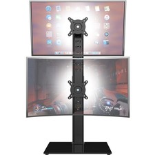 Dual Monitor Stand Vertical Stack Free Standing Black Monitor Riser Adjustable picture