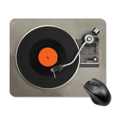 Nostalgic Vinyl Record Player Mouse Pad: Retro Music Decor for Home Office Desks picture