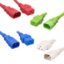 Lot 10pc RBGW Color Server Network Router Extension AC Power Cord C14/C19 14 AWG picture