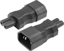 2 PCS C14 to C7 Power Extension Adapter IEC 320 Male C14 to IEC Female C7 picture