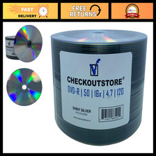 50 Premium 16x DVD-R 4.7GB Discs in Tape Wrap - Shiny Silver, High-Quality Stora picture