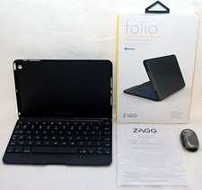 NEW Zagg Keys Folio Apple iPad Mini w/Retina Display Bluetooth Keyboard backlit picture