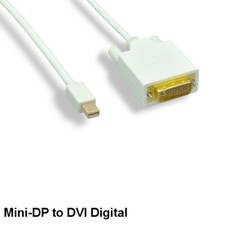 KNTK 6ft Mini DisplayPort to DVI Digital Cable 32AWG HDTV MiniDP to DVID Cord picture