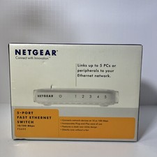Netgear FS605NA 5-Port Ethernet Switch 10/100 Mbps In White - New - Sealed picture