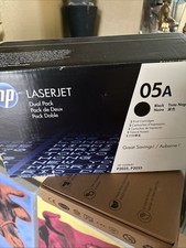 Brand New HP 05A CE505D Dual Pack Black Toner Cartridge, one with bag picture