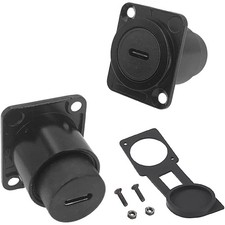 PENGLIN 2PCS USB 3.1 Type C Panel Mount Coupler, D-Type 2PCS(D-TYPE), Black picture