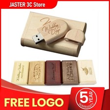 USB 2.0 Flash Drive 128GB Wooden Bamboo Memory Stick Pen Drive Gift picture