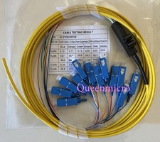 3m SC-UPC 12 Core Fiber Flat Pigtail Ribbon Fiber Optic 9/125 Single-Mode Cable picture