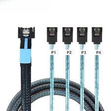 SlimSAS SFF-8654 MCIO 4i 38Pin to 4X SATA PCIe 5.0 Server Data Cable picture
