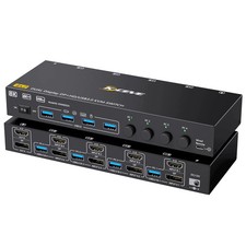 KCEVE 8K KVM Switch 4 PC 2 Monitors HDMI DP USB 3.0 Dual Display Switcher picture