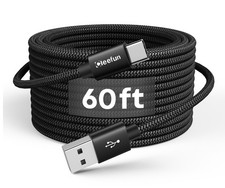 Extra Long USB-C Charging Cable 60ft, USB to USBC - 60 Black picture