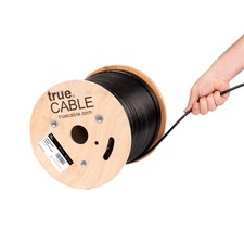 trueCABLE Cat6 Outdoor, Shielded 500ft, UV Resistant, Aerial Rated, Black, 23AWG picture