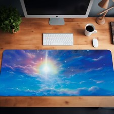 Blue Aesthetic Mouse Pad, Abstract Desk Mat, Large XL Deskmat, Gaming Mouse Pad  picture