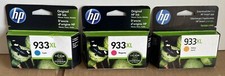 Genuine HP 933XL Ink Cartridges Color Bundle Magenta Yellow Cyan EXPIRED 2023/24 picture