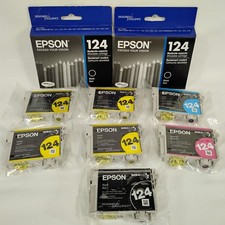 Genuine Epson 124 Ink Cartridges - Lot of 9 OEM *Expired* Sealed Black Colors picture