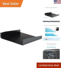StarTech 2U Cantilever Server Rack Shelf, 16in, 44lb/20kg, Black CABSHELF picture