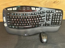 Logitech K350 Wave Wireless Ergonomic Keyboard M325S Mouse USB Dongle Tested A+ picture