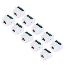 10 Pack RJ11 Cat 3 Telephone Jacks with Screw Terminal to RJ11 6P4C Female White picture