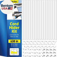 630In Cord Hider Kit, Paintable Cable Raceway, Cord Covers for Wires on Wall, Co picture