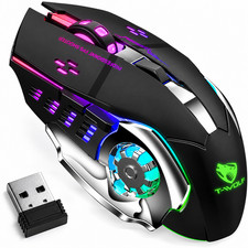 Wireless Gaming Mouse PC Rechargeable LED Light USB Computer Laptop Silent Mice picture