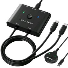 USB C Switch Bi-Directional C Switcher 2 Computers MLEEDA C Switch picture