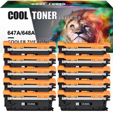 10PK Black CE260A 647A Toner for HP Color LaserJet Enterprise CP4520 CM4540 MFP picture