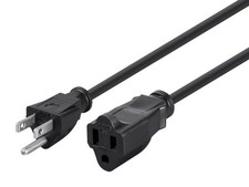 1ft 16AWG Power Extension Cord Cable, 13A (NEMA 5-15P to NEMA 5-15R) picture