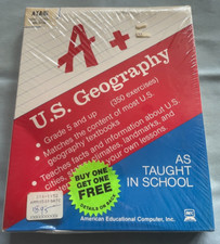 A+ U.S. GEOGRAPHY - Atari 800XL/1200XL Computer Educational Software - NEW/NOS picture