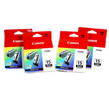 (3) 2 Packs Canon BCI-15 Black & Color Printer Ink i70 i80 6 Total SEALED picture