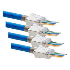 trueCABLE Cat6/6A RJ45 Pass Through Modular Plugs, Shielded (STP) External Gr... picture