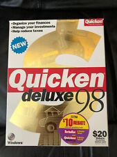 Quicken Deluxe '98 - COMPLETE RETAIL w/ CD, Manuals, NO CODES picture