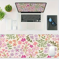 Soft Floral Desk Mat: Colorful Wildflower Keyboard Pad for Workspaces & Study picture
