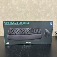 New Sealed Logitech Ergonomic Wave Keys Keyboard&Lift Vertical Mouse Combo picture