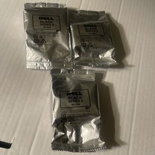 Lot 3 Dell Series 8 MJ264 Black  Ink Cartridges GENUINE OEM *New Sealed* picture