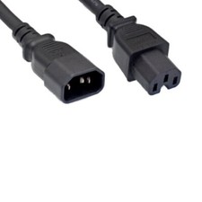 1FT-15FT Extension AC Power Cable IEC320 C14/C15 Server Data Rack Network Router picture