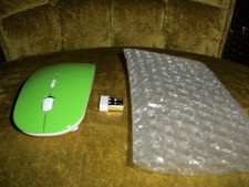 Green Slim 2.4GHz wireless mouse, quiet, ergonomic design for PC and laptop picture