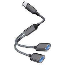 USB C Male to Dual USB Female OTG Adapter Type C Splitter Adapter picture