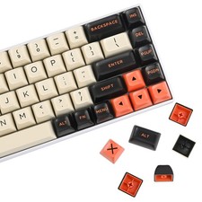 150 PCS Retro Carbon SA Profile Doubleshot ABS Keycaps For US UK Layouts picture