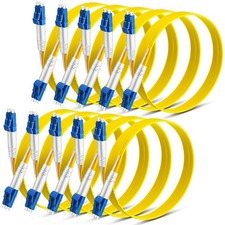 LC to LC Single Mode Fiber Patch Cable 2m/6.56ft OS2 Duplex Yellow 10 PCS picture