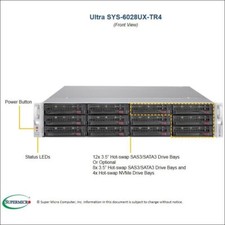 2U 12 Bay SuperMicro RAID Server SYS-6028UX-TR4 2x Xeon 12 Cores 64GB RAM 6xPCIA picture