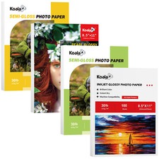 Lot 40-500 Koala 30lb Inkjet Photo Paper 8.5X11 Glossy, Semi-Gloss, Pearl Glossy picture