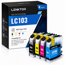 LC103 4PK High Yield Ink Cartridge for MFC-J470DW J450DW J870DW J6520DW J6920DW picture