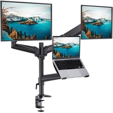 HUANUO Monitor and Laptop Mount, Gas Spring Dual Monitor Stand with Laptop Tray picture