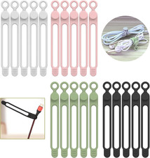 20Pcs Silicone Cable Ties, Cable Management Cord Organizer Multicolor picture